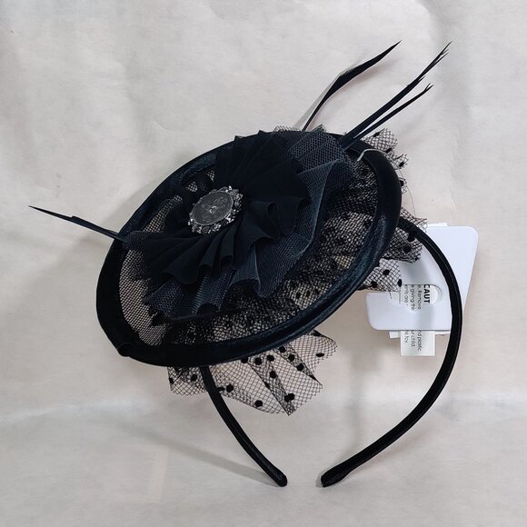 Disney Parks Haunted Mansion Funeral Fascinator Headband Wallpaper Cameo Spooky - Picture 4 of 9